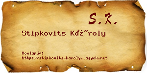 Stipkovits Károly névjegykártya