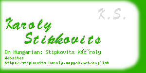 karoly stipkovits business card